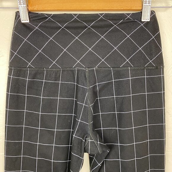 Glyder High Power High Waisted Black Windowpane Check Leggings XS - Picture 6 of 8